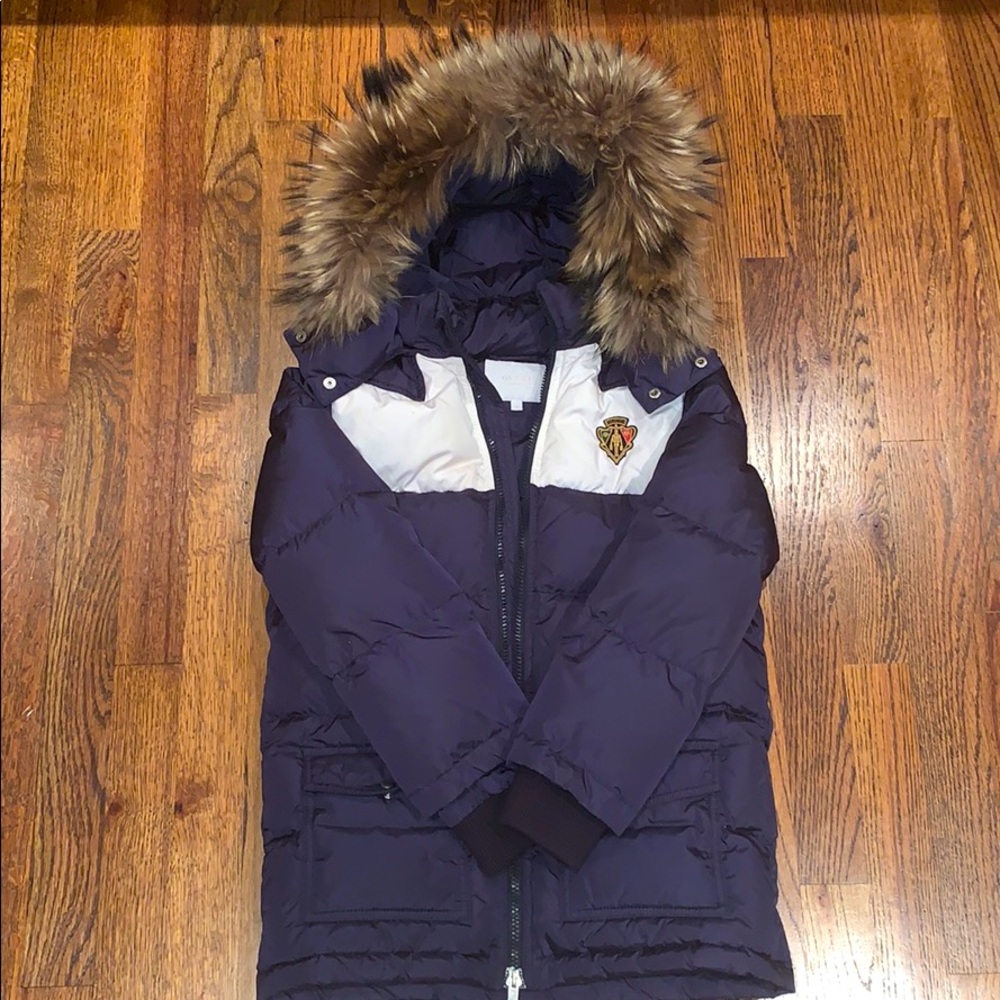 Navy blue Gucci fur kids jacket
